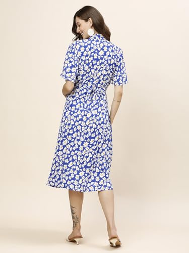 Image of MomToBe Womens Fit And Flare Midi Rayon Maternity /Pregnancy /Easy Breastfeeding /Western Dress with Zippers for Nursing Pre and Post Pregnancy