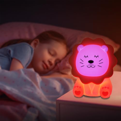 Nawchedo Veilleuse pour enfants, 7 couleurs, veilleuse en silicone pour enfants, 3 niveaux de luminosité, antireflet rechargeable pour chambre d'enfant, lampe de chevet mignonne et moelleuse – vue 7