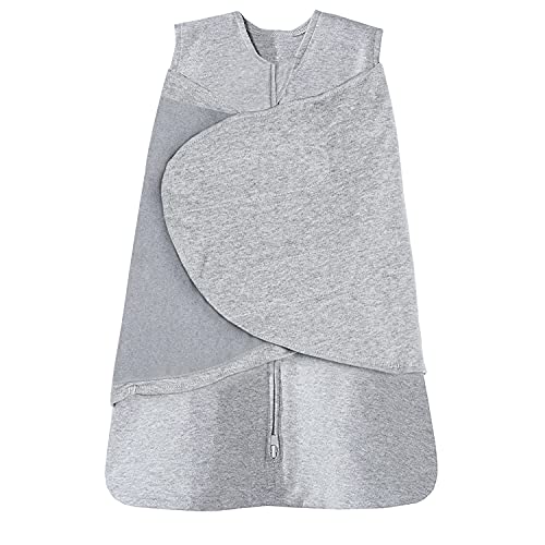 Image of Ftikvo Swaddle-Blanket Baby Girl & Boy Swaddles Newborn Infant Transition 100% Cotton Wrap Blankets, 3-Way Adjustable Wearable Blanket, TOG 1.0 (Grey, Small, 0-3 Month)