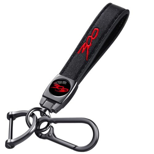 Image of Car Keychain, Black Leather & Metal Car Key Fob Holder, Car Keychain Accessories