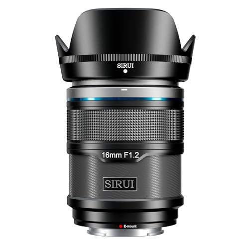 SIRUI Sniper 16mm Lente de Enfoque Automático, F1.2 Objetivo Gran Angular APS-C, E Mount Lente para A6400, A6700, ZV-E10, FX3/30 (E Mount, Negro)