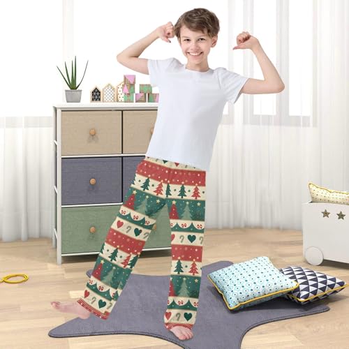 Christmas Pajama Pants Christmas Tree Love Pattern Long Sleep Pants Lounge Bottoms3