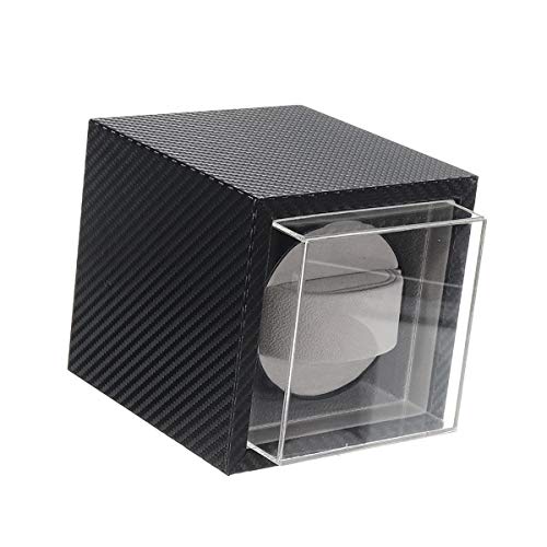 XWJSKJ Automatische Uhr Wicker Case Mute Motor Carbon Fiber Uhren Display Box Lagerung Cover
