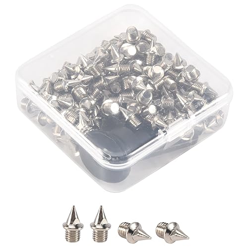 Geuxe 110Pcs 1/4 Inch Track Replacement Spikes with Spike Wrench for Track Shoes,for Sprint Sports, Running and Country