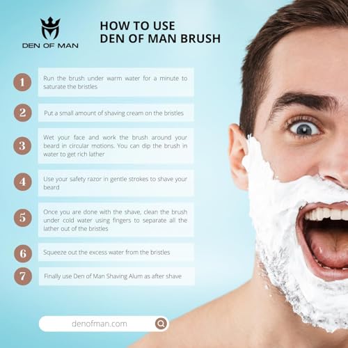Image of Den of Man Jumbo 27mm Knot Premium Cruelty Free Imitation Badger Hair Shaving Brush, Soft & Ultra Absorbent Bristles For Smooth Shave, Real Rosewood Handle