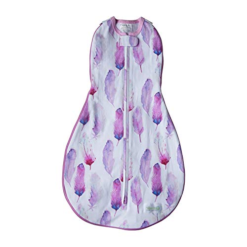 Image of Woombie Grow with Me Baby Swaddle, Convertible Swaddle Fits 0-9 Months, Expands to Wearable Blanket for up to 18 Months, Feathers