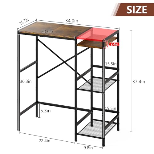 Image of Mini Fridge Stand with Storage Shelves Dorm Microwave Stand Reversible