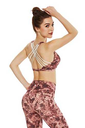 Queenieke Womens Yoga Sport Bra Light Support Strappy Free To Be Bra Size M Color Azolla Pinnata #TOP2