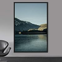 Framed Canvas Mountain Lake View Global Landscape Mountain Multicolor Photography Relax/Calm - 16x24 inches