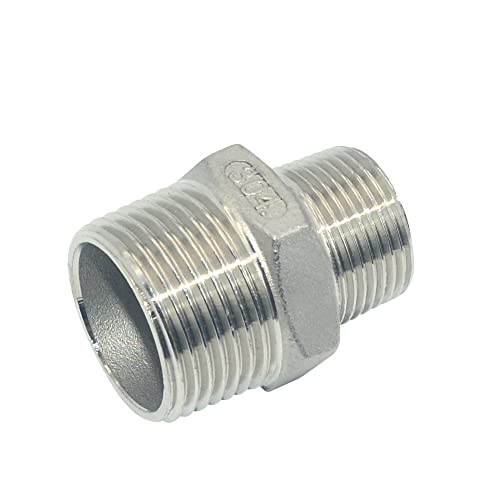 Megairon MJ 1 Inch X 3/4 Inch Male Threaded Reducing Nipple Fitting/Adapter,Stainless Steel Ss304 Npt Pipe Hex Reducer thumb #3