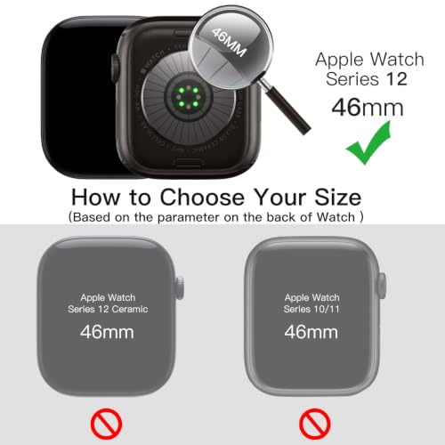 Image of JETech Case with Screen Protector for Apple Watch Series 12 46mm, Clear