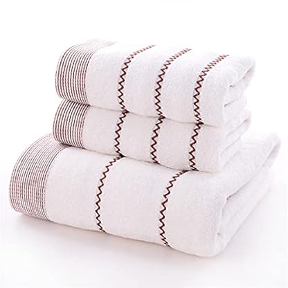 GSZCCZS Weiche Handtücher Set 100% Baumwolle, 1 Badetuch, 2 Handtuch, Badezimmer hochsauges Duschtuch Streifer Homiehalt (Farbe: Dunkelblau) (weiß) (weiß)