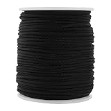 Mandala Crafts Nylon Satin Cord - 2mm Nylon Cord for Jewelry Making Beading - 55 Yds Braided Nylon Satin String Black Nylon String for Bracelets Rattail Trim Chinese Knot