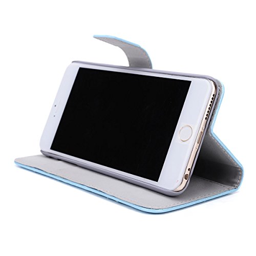 Kroo Glossy Bubble Flip Folio Wallet Case For Apple Iphone 6 Plus - Non-Retail Packaging - Blue #TOP2