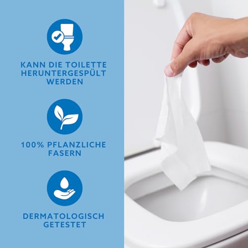 by Amazon Sanfte, feuchte Toilettentücher, geruchlos, fein bis spülend, Unparfümiert, 240 Stück (6 Packungen mit je 40 Stück) – Ansicht 4