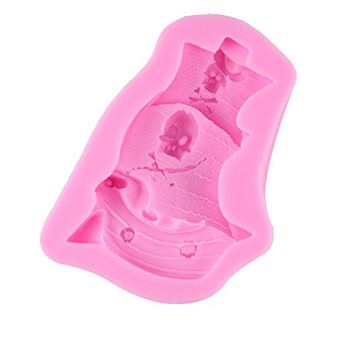Moule en silicone en forme de bateau de pirate - Moule à gâteau en forme de bateau pirate - Moule...