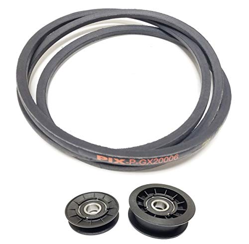 Idler Pulley and Drive Belt Kit for John Deere L100 Series Mowers Using GX20006 Transmission Belt with GX20286 and GX20287 Idler Pulleys