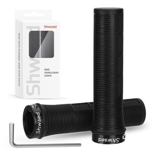 Shwsed Bike Handlebar Grips, Non-Slip Single Lock on Bicycle Grips, Comfortable Ergonomic Soft Rubber Bicycle Grips Handlebar for Mountain, Road, BMX, Bike Accessories (Black)