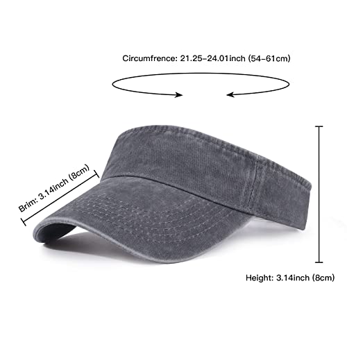 Image of HH HOFNEN Sports Sun Visor Hats Cotton Twill Ball Adjustable Sun Caps for Men Women