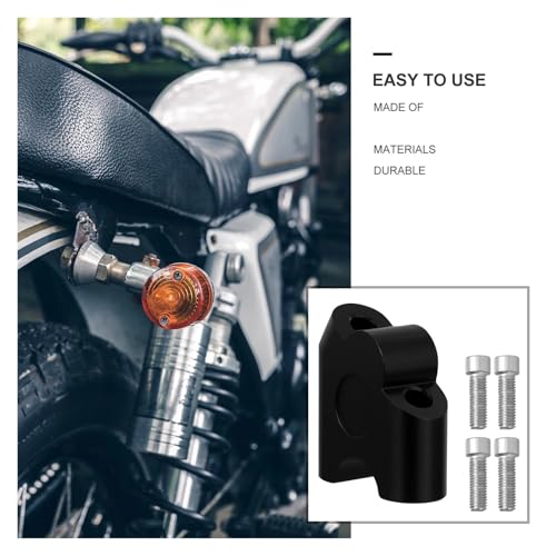 Elevadores manillar de moto con abrazadera de aluminio negro para elevación estable 4