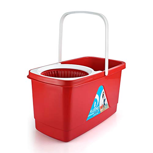 Cello-Kleeno-Easy-Clean-360-Degree-Plastic-Bucket-Spin-Mop-with-2-Refill-Red Cello Kleeno Easy Clean 360 Degree Plastic Bucket Spin Mop with 2-Refill (Red)