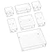 Puricon Organiseur Cusine Tiroir, Range Couvert Toute Transparent Lot de 7, Boîte Stockage en Polystyrène, Mettre de l’Ordre pour Couvert, Bijoux, Cosmétiques pour Cuisine Chambre Salle de Bains…