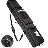 MERALIAN Snowboard Bag with Wheels, Padded Roller Snowboard Bag for Single Snowboard and Snowboard Boots,Available Length in 160cm and 170cm. (blk, 170cm)