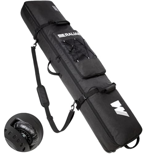 MERALIAN Snowboard Bag with Wheels, Padded Roller Snowboard Bag for Single...