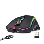 Redragon M602 Griffin RGB Gaming Mouse, RGB Spectrum Backlit Ergonomic Mouse with 7 Programmable Backlight Modes up to 7200 DPI for Windows PC Gamers (Black, Wireless) - Image 2