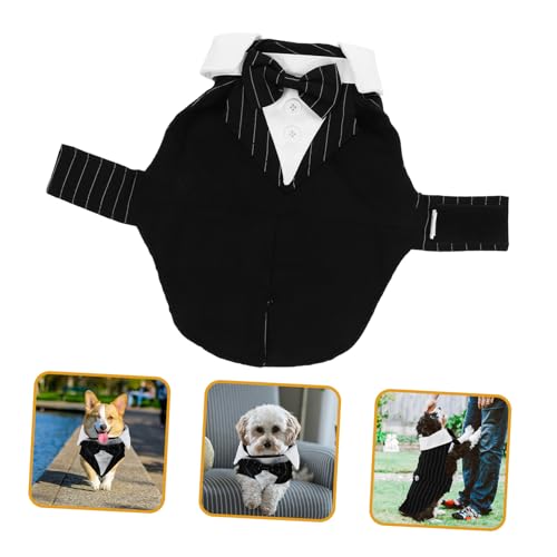 Traje Formal para Perro con Corbatín y Botones Decorativos miniatura 6