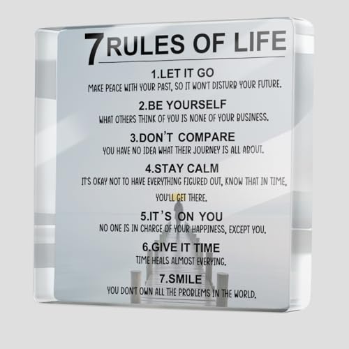 7 Rules of Life Acrylic Desk Sign for Home & Office