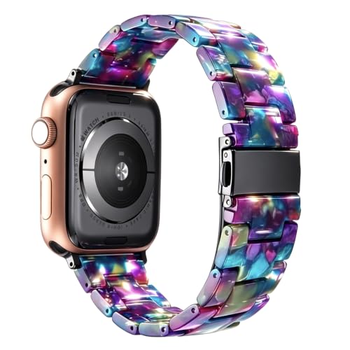 Image of CRIS-BAND Resin Bands Compatible with Apple Watch Series 11 /10 /9 /8 /7 Bands 46mm 45mm 44mm 42mm 41mm 40mm for Women, Strap for iWatch Ultra 3 /2 49mm Series 6 /5 /4 /3 /2 /1 /SE3 Slim Bracelet Wristband