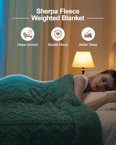 Super Fuzzy Soft Sherpa Fleece Weighted Blanket, 20 lbs Dual Sided Fluffy Heavy Weighted Blankets for Adults - No Bunching with Double Layers of Soft Inner Lining (60"x 80", 20 Pounds)