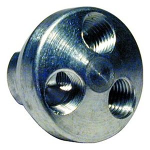 AMFLO Products 3404 Manifold Aluminum 3-Way 1/4 FNPT