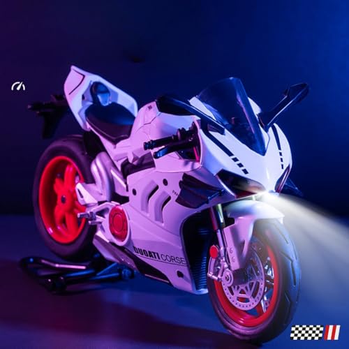 Image of PLUSPOINT Diecast Motorcycle Toy Bike 1:10 Scale Model Vehicles Alloy Simulation Super Bike Also for Car Dashboard Adult Alloy Motorbike Toy Simulation Model Vehicle Toy Street Machine Kids Gift