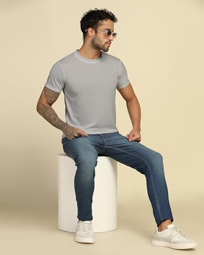 Image of VastraVibes Cotton Regular Fit T-Shirt Round Neck Casual Mens Plain Tshirt