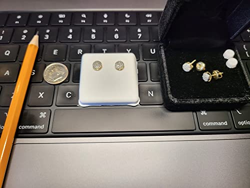 Solid 10k Yellow Gold Round Diamond Circle Cluster Stud Earrings 1/20 Ct. ( 1/4 Inch ) - Jewelry Gifts For Women Wife Mom Gifts For Men Husband Dad3