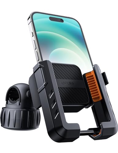 ANXRE Soporte para teléfono móvil para Manillar de Bicicleta, Soporte para teléfono móvil para Moto [Giratorio 360° y liberación 1S] Universal para Bicicleta para iPhone 15/14/13 Pro MAX Android