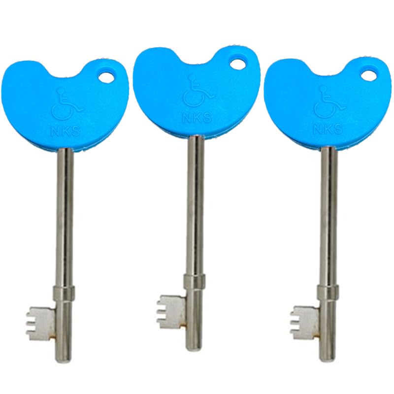 Radar NKS Disabled Blue Badge Toilet Key Easy Turn Wide Top 3 Pack