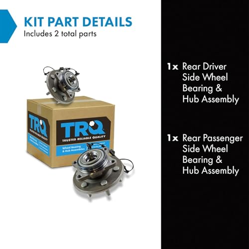 Image of TRQ 2 Piece Rear Wheel Bearing & Hub Assembly Set Compatible with 2003-2006 Ford Expedition Lincoln Navigator