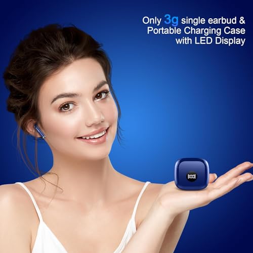 Image of Wireless Earbuds, Bluetooth 5.4 Headphones LED Power Display Ear Buds Bass Stereo, Bluetooth Earbuds in-Ear Noise Cancelling Mic, 40H Playback Mini Case IP7 Waterproof Sports Earphones for Android iOS