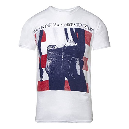 Ripleys Clothing T-shirt Bruce Springsteen Born in The USA Blanc - Les Beatles, Paul McCartney, John Lennon, RIngo Starr, George Harrison Ripleys Clothing T-shirt Bruce Springsteen Born in The USA Blanc