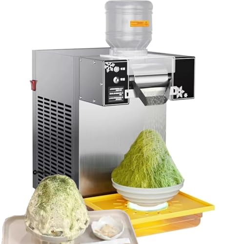 Commercial Snowflake Ice Maker Machine, Automatic Stainless Steel Ice Shaver for Shaved Ice, Snow Cones, Air Cooling System - Ideal for Bakery & Cafe (120KG)