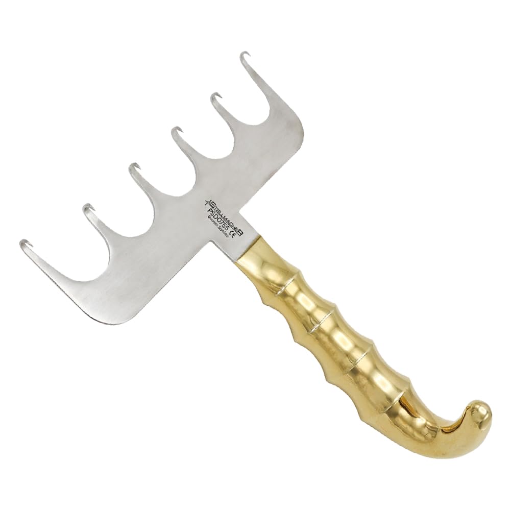 Yancoskie Abdominoplasty Surgical Retractor, 4 Precision Prongs, 150 mm Blade, 19 cm Length, Thumb Ring Stainless Steel Instrument by Stellmacher (Yancoskie)