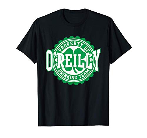 Irish O'Reilly Beer Drinking Team St Patricks Day Ireland t-shirt, Preto, Pequeno