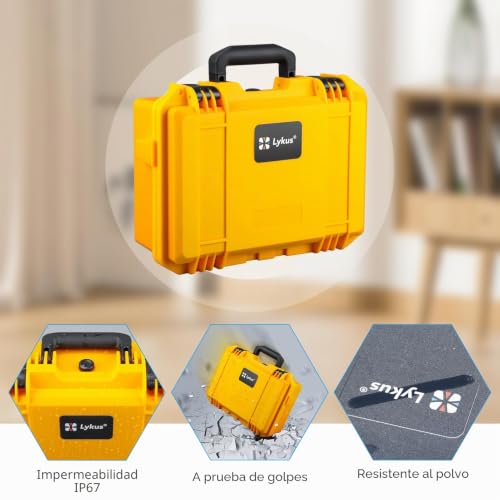 Maletín rígido Lykus Titan OQ200 amarillo de máxima protección para visores Quest 2 y 3 4