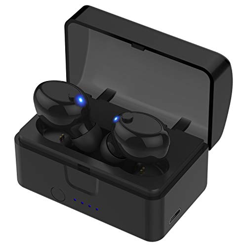 Auriculares Bluetooth 5.0 inalámbricos con mini auriculares con funda de carga de batería portátil