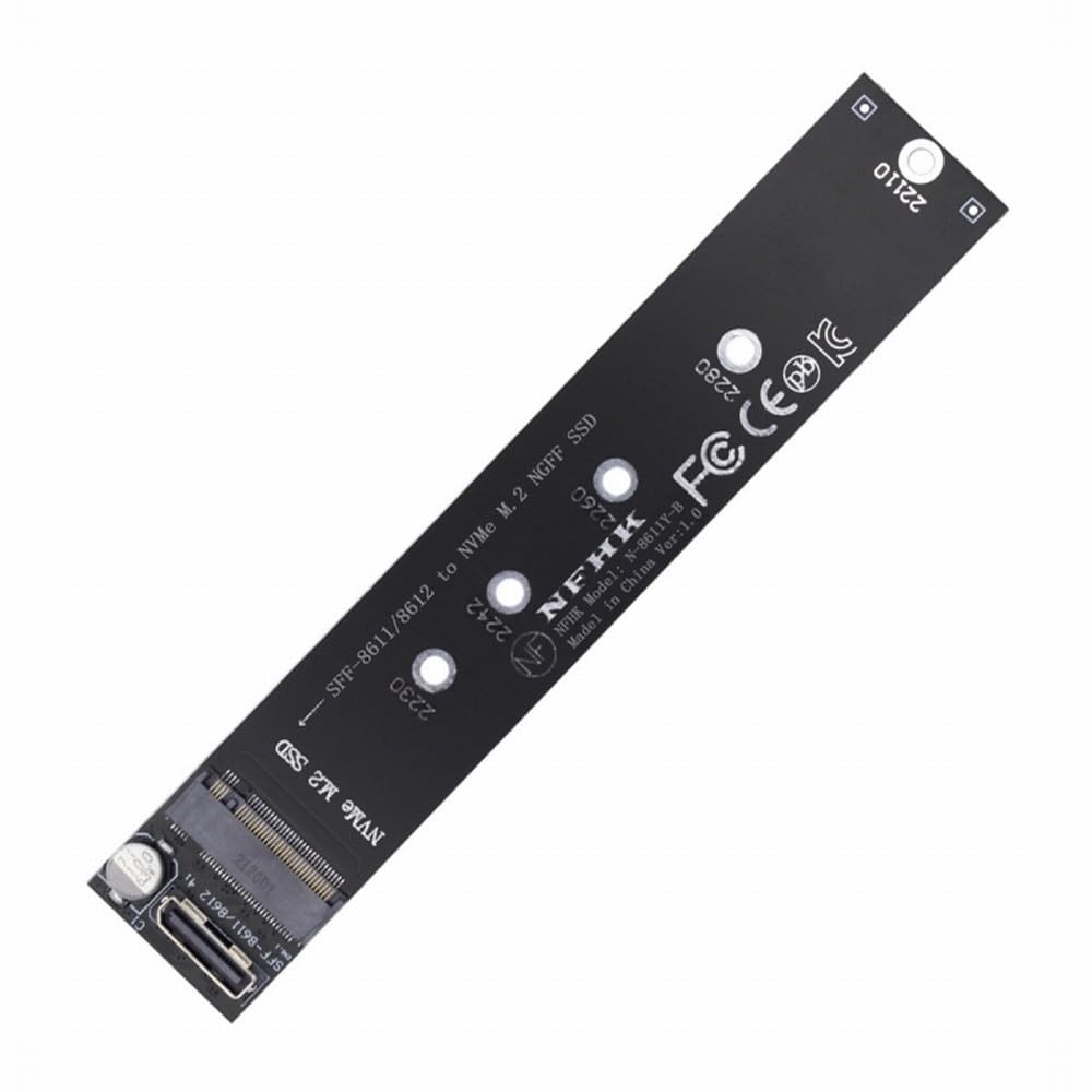 CY Card Single Oculink SFF-8612 SFF-8611 to M.2 Kit NGFF M-Key to NVME PCIe SSD 2280 22110mm Adapter for Mainboard-image-18