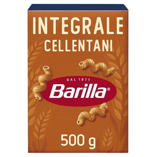 Barilla Pasta Cellentani Integrali con Semola Integrale di Grano Duro, Pasta Corta Fonte di Fibre, Ideali con Sughi di Verdure o Carne, 500 g