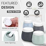 Travel Bottles for Toiletries 8 Pack, TSA Approved Travel Size Toiletries Containers Set, 4 Silicone Leak Proof Refillable Bottles and 4 Creams Jars Accessories Kit W/Clear Bag (GRAY) - Image 5